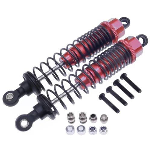 JYYTERD Kompatibel Mit Outback 86100 86110 1/10 RC Crawler Autoteile Zubehör 2 Stück Legierung Stoßdämpfer Vorne Und Hinten RC Stoßdämpfer(Red) von hjuink