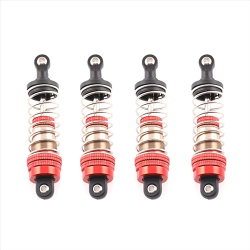 JYYTERD Kompatibel Mit SCY Für MJX H16H 14301 14210 1/16 1/12 1/14 RC-Auto-Upgrade-Teile Zubehör 1 Set Metall-Stoßdämpfer RC Stoßdämpfer(Red) von hjuink