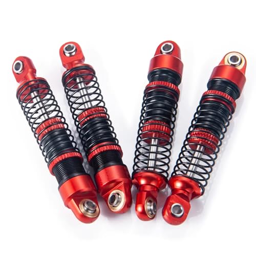JYYTERD Kompatibel Mit TRX4M 1/18 RC Crawler Car Upgrades Teile Aluminiumlegierung Stoßdämpfer Öl Gewinde Für Federdämpfer Vorne Hinten RC Stoßdämpfer(Red) von hjuink