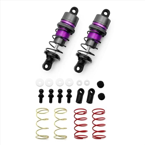 JYYTERD Kompatibel Mit TT01 M05 M06 RC Running Drift Car Upgrade-Zubehörteile 1 Paar Hydraulische Metallstoßdämpfer RC Stoßdämpfer(Purple) von hjuink