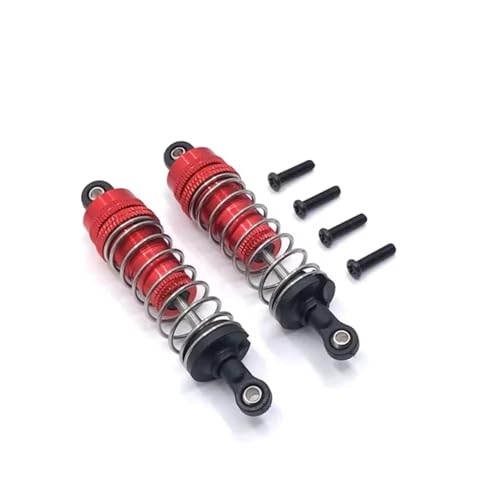 JYYTERD Kompatibel Mit WLtoys 1/12 124016 124017 1/14 144001 RC-Autozubehörteile Metallaußenseite Für Hydraulische Federstoßdämpfer RC Stoßdämpfer(Red) von hjuink