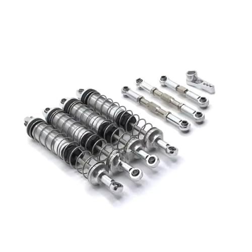 JYYTERD Kompatibel Mit WLtoys 104009 12402-A 12409 RC-Auto-Upgrade-Teile Metall-Stoßdämpfer Lenkstange, Servo-Gestänge RC Stoßdämpfer(Silver) von hjuink