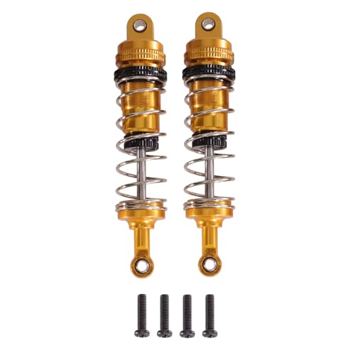JYYTERD Kompatibel Mit WLtoys 144001 144002 144010 124019 124017 RC-Auto, Metall-Upgrade-Teile, Öltyp, Stoßdämpfer, Einstellbar RC Stoßdämpfer(Yellow) von hjuink