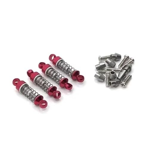 JYYTERD Kompatibel Mit WLtoys K989 K969 K979 P929 1/28 RC-Auto-Upgrade-Teile Zubehör 4-teiliger Stoßdämpfer Aus Aluminiumlegierung RC Stoßdämpfer(Red) von hjuink