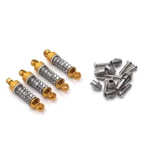 JYYTERD Kompatibel Mit WLtoys K989 K969 K979 P929 1/28 RC-Auto-Upgrade-Teile Zubehör 4-teiliger Stoßdämpfer Aus Aluminiumlegierung RC Stoßdämpfer(Yellow) von hjuink