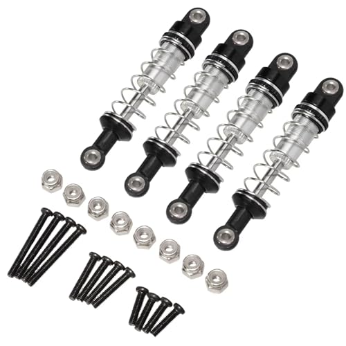 JYYTERD Kompatibel Mit WPL C14 C24 C34 C54 Für MN D90 Für MN98 Für MN99S RC-Autoteile-Zubehör 4 Stück Ölgefüllter Metall-Stoßdämpfer RC Stoßdämpfer(Black) von hjuink