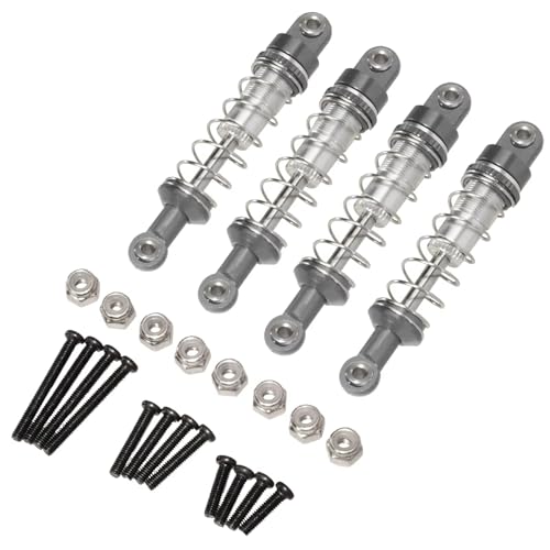 JYYTERD Kompatibel Mit WPL C14 C24 C34 C54 Für MN D90 Für MN98 Für MN99S RC-Autoteile-Zubehör 4 Stück Ölgefüllter Metall-Stoßdämpfer RC Stoßdämpfer(Gray) von hjuink