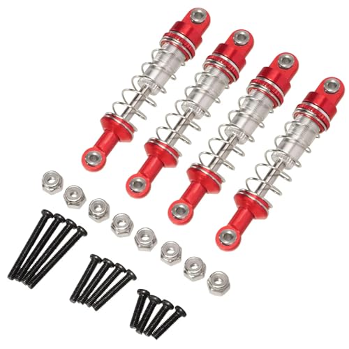 JYYTERD Kompatibel Mit WPL C14 C24 C34 C54 Für MN D90 Für MN98 Für MN99S RC-Autoteile-Zubehör 4 Stück Ölgefüllter Metall-Stoßdämpfer RC Stoßdämpfer(Red) von hjuink