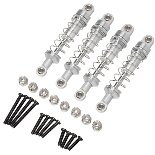 JYYTERD Kompatibel Mit WPL C14 C24 C34 C54 Für MN D90 Für MN98 Für MN99S RC-Autoteile-Zubehör 4 Stück Ölgefüllter Metall-Stoßdämpfer RC Stoßdämpfer(Silver) von hjuink