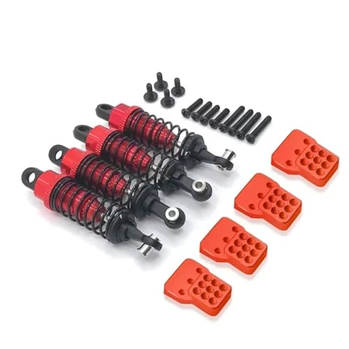 JYYTERD Kompatibel Mit WPL Für MN Für Henglong C14 C24 Für MN D90 D91 1/16 1/12 RC-Crawler-Autoteile, 4-teilig, Ölgefüllter Stoßdämpfer RC Stoßdämpfer(Red) von hjuink