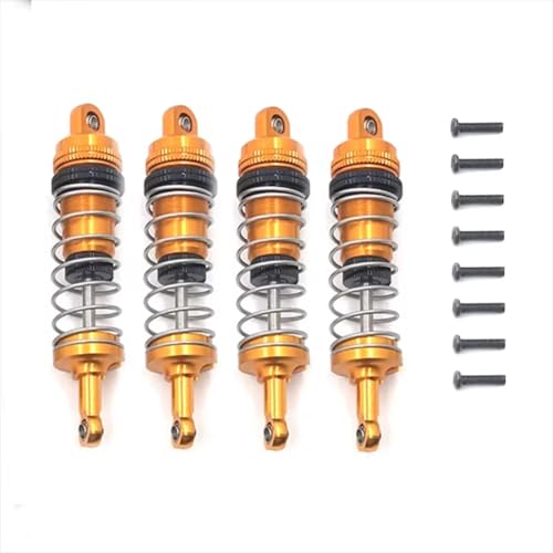 JYYTERD Kompatibel Mit Wltoys 144001 144002 144010 124007 124008 124016 124017 124018 124019 RC-Auto-Upgrade-Teil 4-teiliger Metall-Stoßdämpfer RC Stoßdämpfer(Yellow) von hjuink