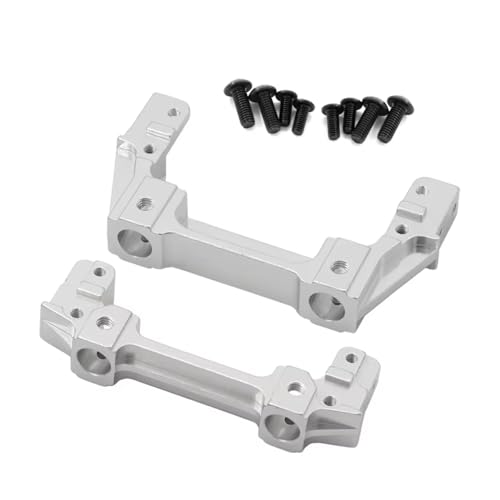 Kompatibel Mit Axial 90047 Für Wrangler Für SCX10 II 90046 1/10 RC Crawler Upgrades Metall Front Rail Bumper Halterungen RC-Stoßstange(Silver) von hjuink
