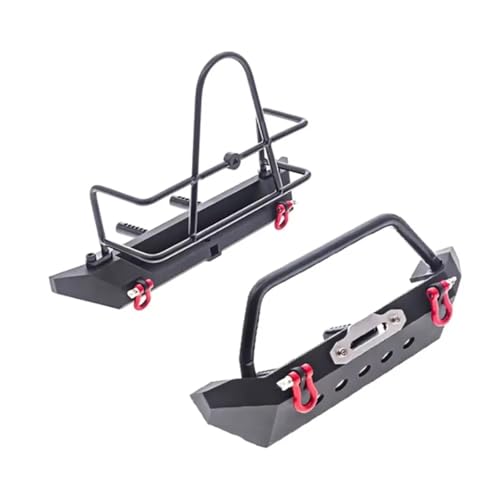 Kompatibel Mit Axial Für SCX10 90046 Für SCX10 III AXI03007 Für Traxxas Für TRX4 1/10 RC Crawler Metall Vorne Hinten Stoßstange Mit Schlepptau Haken RC Stoßstange(Front and Rear) von hjuink