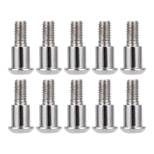 Kompatibel Mit Axial Für SCX10 AR44 AR45 F10 F9 1/10 RC-Autoteile M3 X 4 X 10 Mm Sechskant-Knopfkopf-Einschnitt-Kingpin-Schulterschrauben, 10 Stück RC-Zubehör(Silver) von hjuink