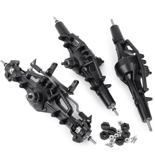 Kompatibel Mit Axial Für SCX10 AX90021 90027 90028 1/10 RC Crawler Autoteile Metall Gerade Komplette Vordere Mittlere Hintere Portalachse RC Vorder Hinterachse(1set) von hjuink