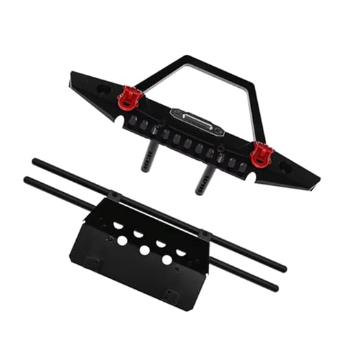 Kompatibel Mit Axial Für SCX10 Für Traxxas Für TRX4 1/10 RC Crawler Car Upgrades Ersatzmetall Vorne Hinten Stoßstange Mit Licht RC Stoßstange von hjuink