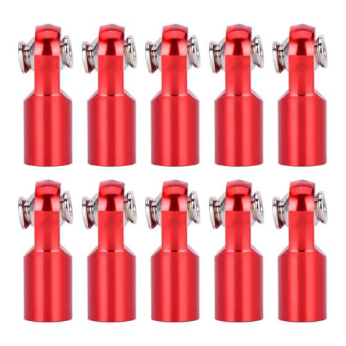 Kompatibel Mit Axial Für SCX10 Für Traxxas Für TRX4 D90 1/10 RC Crawler Autoteile Metall M4 Spurstangenkopf Kugelgelenk Link CW Gewinde 10St RC-Zubehör(Red) von hjuink