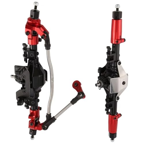 Kompatibel Mit Axial Für SCX10 II 90046 1/10 RC Crawler Auto-Upgrade-Teile Zubehör CNC Metall Vorderachse Hinterachse Servohalterung RC Vorder Hinterachse(Red) von hjuink