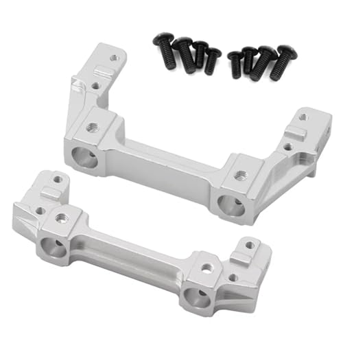 Kompatibel Mit Axial Für SCX10 II 90046 90047 1/10 RC Crawler Car Upgrade-Teile Metall Vorne Und Hinten Schienenstoßstangenhalterungen Stehen RC-Stoßstange(Silver) von hjuink