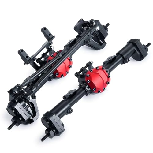Kompatibel Mit Axial Für SCX10 II 90046 90047 1/10 RC Crawler Truck Auto-Upgrade-Teile, Aluminiumlegierung, Vorne Hinten, Portal, Komplette Achse RC Vorder Hinterachse(1set) von hjuink