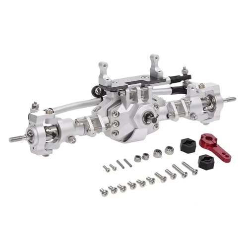 Kompatibel Mit Axial Für SCX10 II 90046 90047 RC Crawler Truck Autos Upgrade Teile Modifikation Ersatz Vordere Hintere Brücke Achse RC Vorder Hinterachse(Silver,Front) von hjuink