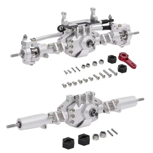 Kompatibel Mit Axial Für SCX10 II 90046 90047 RC Crawler Truck Cars Upgrade-Teile Modifikation Ersatz Vordere Hinterachse Brücke RC Vorder Hinterachse(Silver) von hjuink