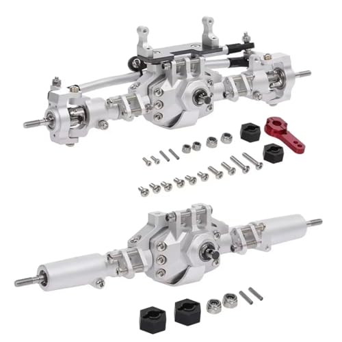 Kompatibel Mit Axial Für SCX10 II 90046 90047 RC Truck Crawler Autos Upgrades Teile Zubehör Vordere Hinterachse Brücken RC Vorder Hinterachse(Silver) von hjuink