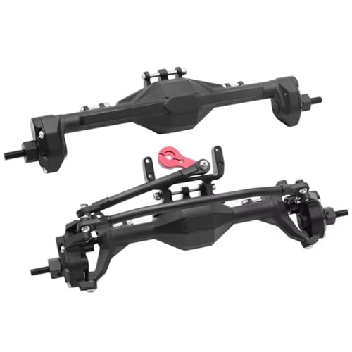 Kompatibel Mit Axial Für SCX10 II 90046 Für RGT 86100 1/10 RC Crawler Car Upgrade-Teile CNC-gefräste Integrierte Portalachse Vorne Hinten RC Vorder Hinterachse(Black) von hjuink