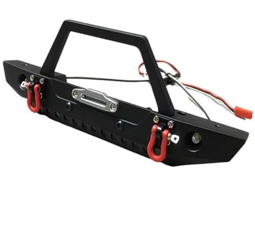 Kompatibel Mit Axial Für SCX10 II 90046 Für Traxxas Für TRX4 1/10 RC Crawler Car Metall-Frontstoßstange Mit Lichtern Lampen-Upgrades Teile RC Stoßstange von hjuink