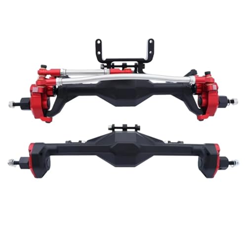 Kompatibel Mit Axial Für SCX10 II Für RGT 86100 90046 1/10 RC Crawler Car Upgrade-Teile CNC-integrierte Portalachse Vorne Hinten RC Vorder Hinterachse(Red,1set) von hjuink