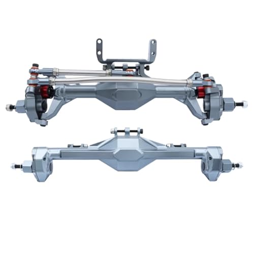 Kompatibel Mit Axial Für SCX10 II Für RGT 86100 90046 1/10 RC Crawler Car Upgrade-Teile CNC-integrierte Portalachse Vorne Hinten RC Vorder Hinterachse(Silver,1set) von hjuink