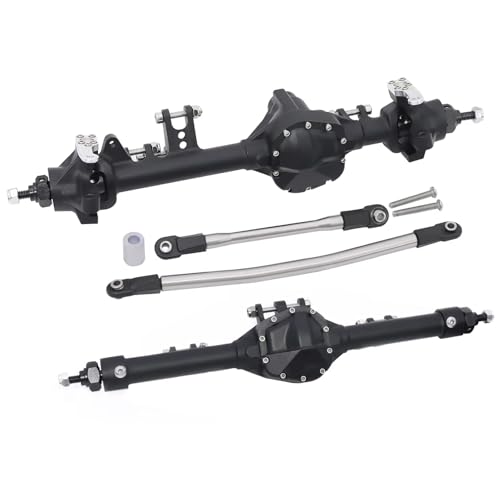 Kompatibel Mit Axial Für SCX10 II Für Vanquish VS4-10 1/10 RC Crawler Für Chassis-Autos CNC-Aluminium Vorne Hinten Gerades Achsstück RC Vorder Hinterachse(Black,1set) von hjuink