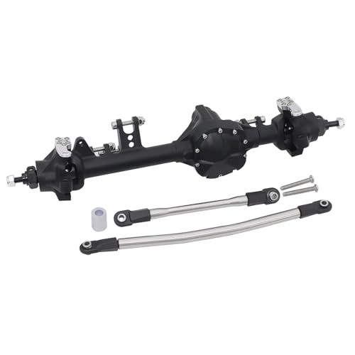 Kompatibel Mit Axial Für SCX10 II Für Vanquish VS4-10 1/10 RC Crawler Für Chassis-Autos CNC-Aluminium Vorne Hinten Gerades Achsstück RC Vorder Hinterachse(Black,Front) von hjuink