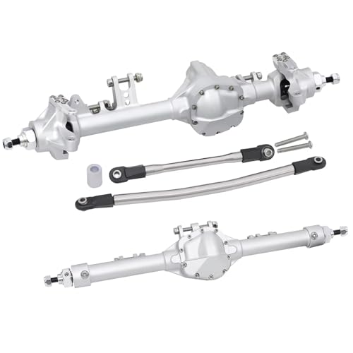 Kompatibel Mit Axial Für SCX10 II Für Vanquish VS4-10 1/10 RC Crawler Für Chassis-Autos CNC-Aluminium Vorne Hinten Gerades Achsstück RC Vorder Hinterachse(Silver,1set) von hjuink