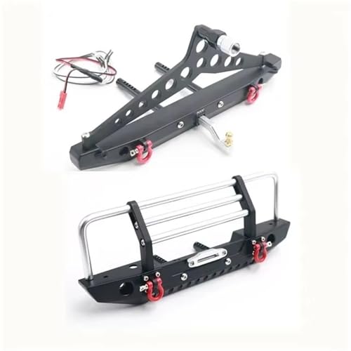 Kompatibel Mit Axial Für SCX10 II III Für Traxxas Für TRX4 Gen8 1/10 RC Crawler Car Aluminium Frontstoßstange Hinten Set Upgrades Teile RC Stoßstange von hjuink