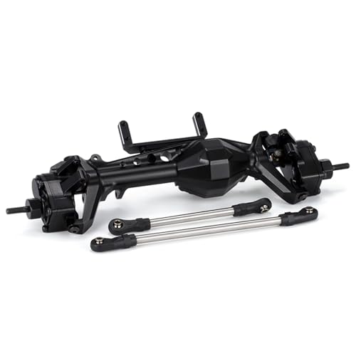 Kompatibel Mit Axial Für SCX10 III AR45 Für LCG 1/10 RC Für Chassis Crawler Cars Upgrade-Teile CNC-Aluminium-Portalachse Servohalterungen RC Vorder Hinterachse(Black,Front) von hjuink