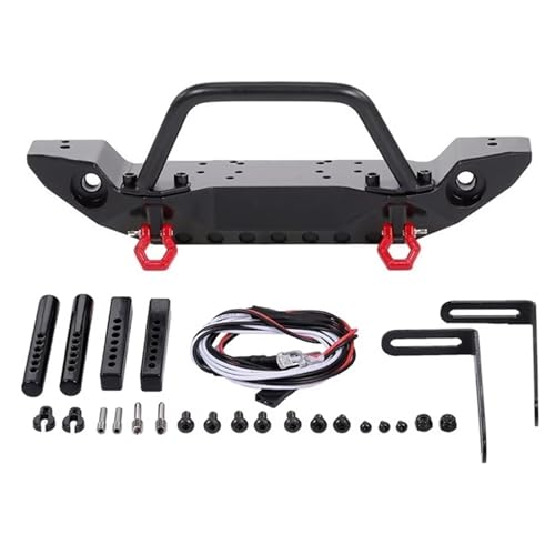 Kompatibel Mit Axial Für SCX10 III AXI03007 Für TRX-4 1/10 RC Tracked Upgrade Metall Frontstoßstange Und Heckstoßstange Mit Lichtern RC Stoßstange(Front) von hjuink