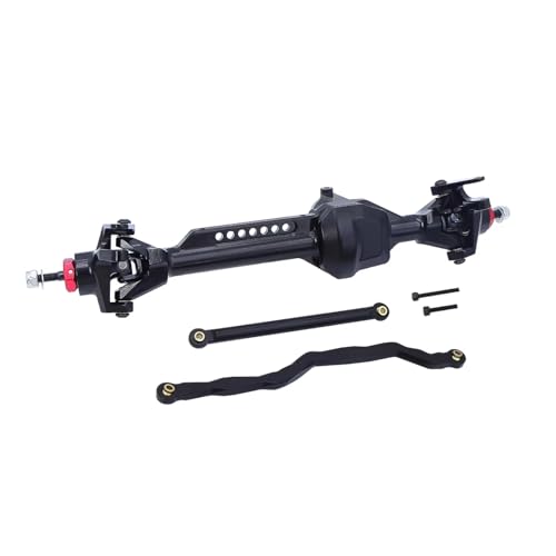 Kompatibel Mit Axial Für SCX10 Pro 1/10 RC Crawler Cars Upgrade-Teile Komplettes CNC-integriertes Set Mit Geraden Vorder- Und Hinterachsen RC Vorder Hinterachse(Black,Front) von hjuink