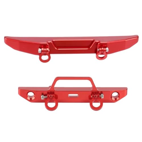 Kompatibel Mit Axial Für SCX24 AXI00005 Für Gladiator 1/24 RC Crawler Autozubehörteile Metall Vorne Und Hinten Stoßstange Mit Abschlepphaken RC-Stoßstange(Red) von hjuink