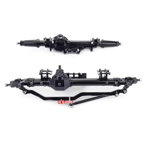 Kompatibel Mit Axial Für Wraith 90018 90045 RR10 90048 90053 1/10 RC Crawler Autoteile, Komplette Aluminiumlegierung, Vorder- Und Hinterachse RC Vorder Hinterachse(Black) von hjuink