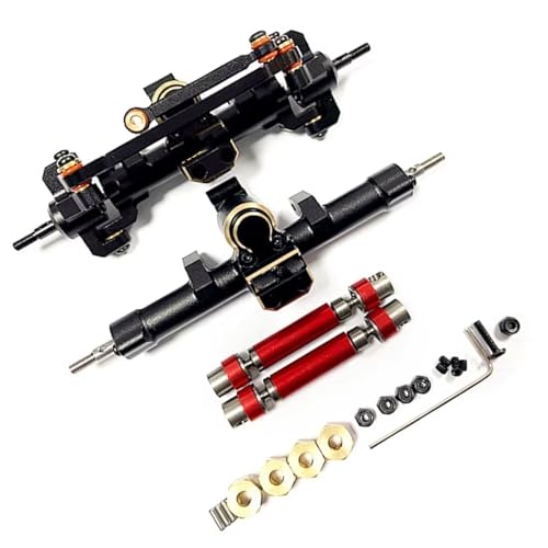 Kompatibel Mit ECX Barrage 1/24 RC-Autos, Upgrade-Teile, Modifikation, Ersatzteil, 1 Stück, Aluminiumlegierung, Komplettiert Die Vorder- Und Hinterachse RC Vorder Hinterachse(Black) von hjuink