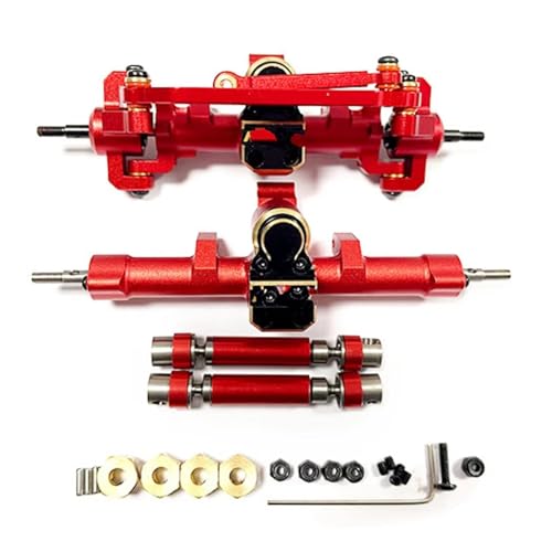 Kompatibel Mit ECX Barrage 1/24 RC-Autos, Upgrade-Teile, Modifikation, Ersatzteil, 1 Stück, Aluminiumlegierung, Komplettiert Die Vorder- Und Hinterachse RC Vorder Hinterachse(Red) von hjuink
