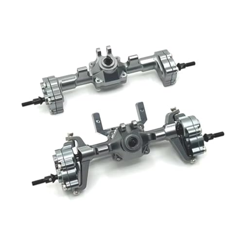 Kompatibel Mit FMS Für FCX24 1/24 RC-Autos, Upgrades, Teile, Modifikationszubehör, Metall, Vorne Und Hinten, Portal, Komplette Achse RC Vorder Hinterachse(Gray,1set) von hjuink