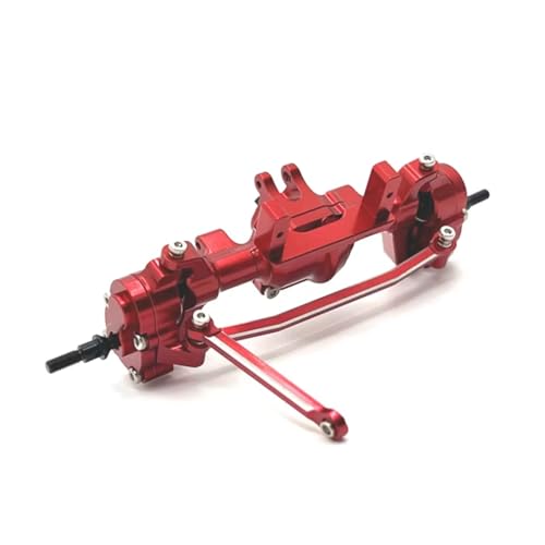 Kompatibel Mit FMS Für FCX24 1/24 RC-Autos, Upgrades, Teile, Modifikationszubehör, Metall, Vorne Und Hinten, Portal, Komplette Achse RC Vorder Hinterachse(Red,Front) von hjuink