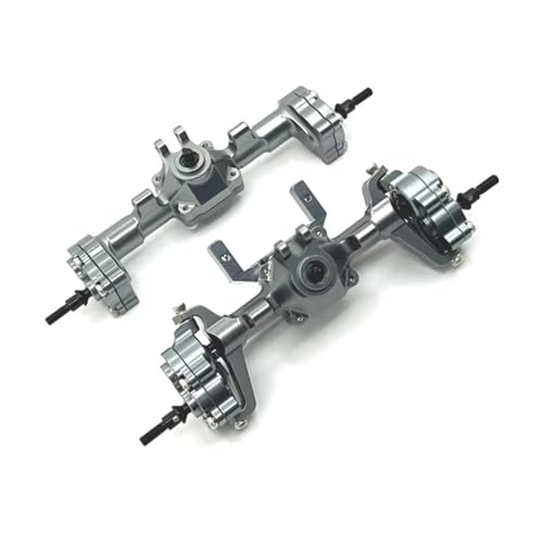 Kompatibel Mit FMS Für FCX24 Für Xiaoqi Crusher K5 1/24 RC-Auto-Upgrade-Modifikationsteile, Metall-Vorder- Und Hintertürbrückenbaugruppe RC Vorder Hinterachse(Gray) von hjuink