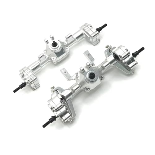 Kompatibel Mit FMS Für FCX24 Für Xiaoqi Crusher K5 1/24 RC-Auto-Upgrade-Teile, Metall-Vorder-Hinter-Portalbrücken-Achsdifferentialbaugruppe RC Vorder Hinterachse(Silver,1set) von hjuink