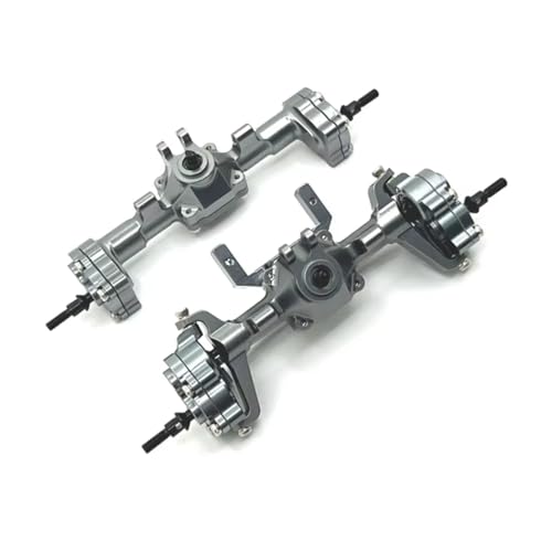 Kompatibel Mit FMS Für FCX24 Für Xiaoqi Crusher K5 1/24 RC-Auto-Upgrade-Teile Zubehör Metall Vorne Hinten Türbrückenbaugruppe RC Vorder Hinterachse(Gray) von hjuink