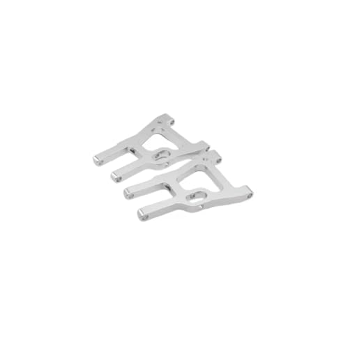 Kompatibel Mit HSP 94101 94102 94103 94123 1/10 RC Drift Car Upgrade-Teile, 2-teiliger Vorderer Unterer Querlenker Aus Aluminiumlegierung, 102019 (02008) Zubehör Teile RC Autos(Silver) von hjuink