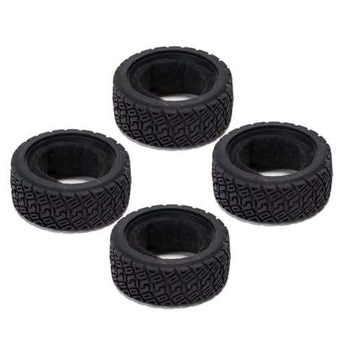 Kompatibel Mit HSP 94123 Für HPI Für Redcat Für Tamiya Für TT02 Für Kyosho Für Sakura Für Himoto 1/10 RC-Autoteile, 4 Stück, 66 Mm Gummireifen RC-Zubehör von hjuink