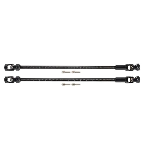 Kompatibel Mit LCG Rig Sportys Für Scalers GSPEED Für Capra Für SCX10 1/10 RC Crawler Autoteil Edelstahl Länge Antriebswelle 68-229 Mm RC-Zubehör(Black 2PCS) von hjuink